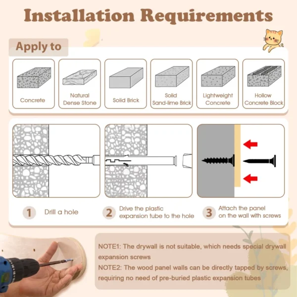 Wandkattenboom wandkattenplanken met bed hangmat krabpalen en sisalmat afwasbare gevoerde kussens 7