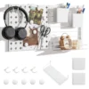 Wandrek met geperforeerde panelen gecombineerde wandorganisatieset voor keuken wandplank 61 x 30,5 cm wit 1