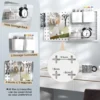 Wandrek met geperforeerde panelen gecombineerde wandorganisatieset voor keuken wandplank 61 x 30,5 cm wit 5