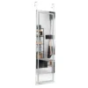 Wandspiegel 2 in 1 full body spiegel met 3 kleuren ledverlichting deurspiegel hangspiegel voor slaapkamer 120cm x 37cm wit 1