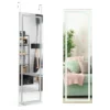 Wandspiegel 2 in 1 full body spiegel met 3 kleuren ledverlichting deurspiegel hangspiegel voor slaapkamer 120cm x 37cm wit 2