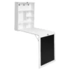 Wandtafel uitklapbare muur opklaptafel convertible bureau met krijtbord wit 60 x 15.5 x 75 cm 1