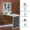 Wandtafel uitklapbare muur opklaptafel convertible bureau met krijtbord wit 60 x 15.5 x 75 cm 3