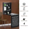 Wandtafel uitklapbare muur opklaptafel convertible bureau met krijtbord wit/zwart 60 x 15.5 x 75 cm zwart 1