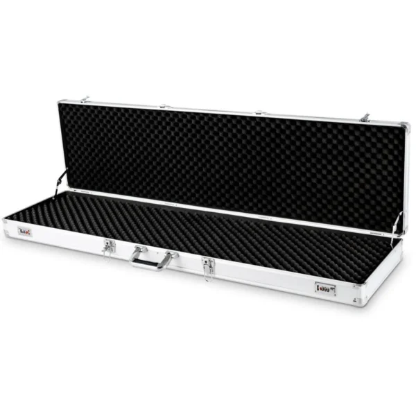 Wapenkoffer geweerkoffer munitiekoffer jachtkoffer pistoolkoffer zilver afsluitbaar 134 x 35 x 12 cm 2