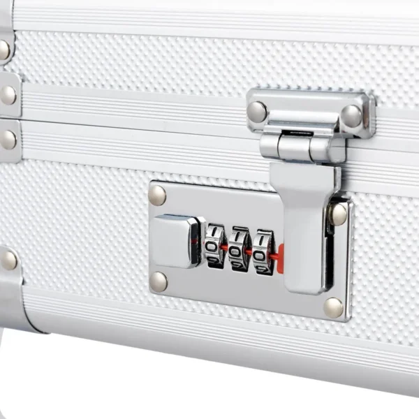 Wapenkoffer geweerkoffer munitiekoffer jachtkoffer pistoolkoffer zilver afsluitbaar 134 x 35 x 12 cm 7