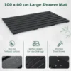 Waterdichte badmat grote douchemat 100 x 60 cm met antislipstructuur robuuste wpc vloermat voor badkamer douche buiten 5