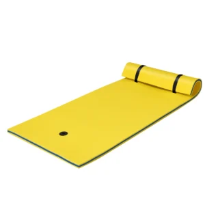 Watermat drijvende foam mat xpe foam 220 x 90 x 4 cm geel+blauw 1