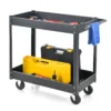 Werkplaatswagen met 2 etages gereedschapswagen met handgreep werkplaatswagen van metaal 85 x 41 x 79 cm (zwart) 1