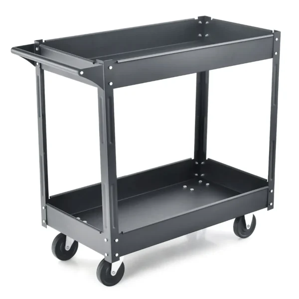 Werkplaatswagen met 2 etages gereedschapswagen met handgreep werkplaatswagen van metaal 85 x 41 x 79 cm (zwart) 2