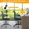 Werkstoel bureaustoel zithoogte 55 75 cm hoge draaistoel ergonomische computerstoel bureaustoel met hoge rugleuning zwart 3