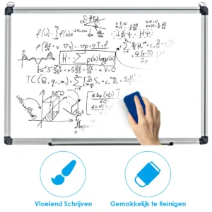 Whiteboard magneetbord schrijfbord wandbord memobord met aluminium frame (60x40 cm) 1