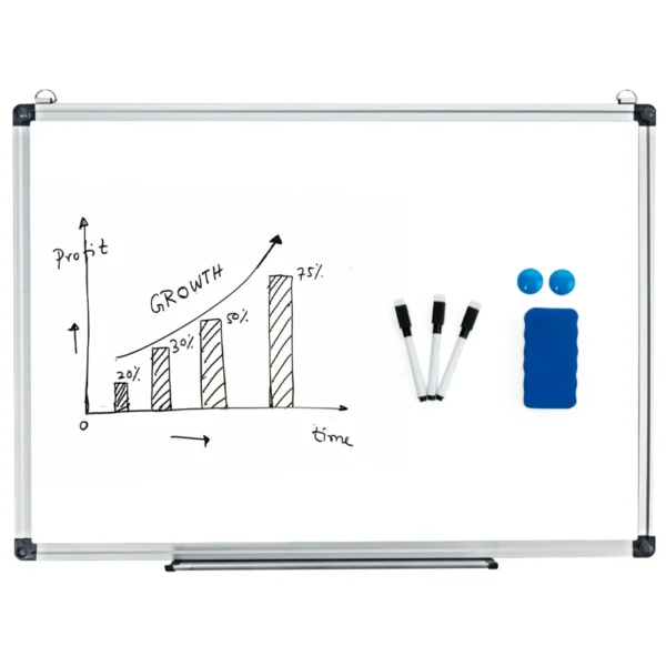 Whiteboard magneetbord schrijfbord wandbord memobord met aluminium frame (70x50 cm) 1