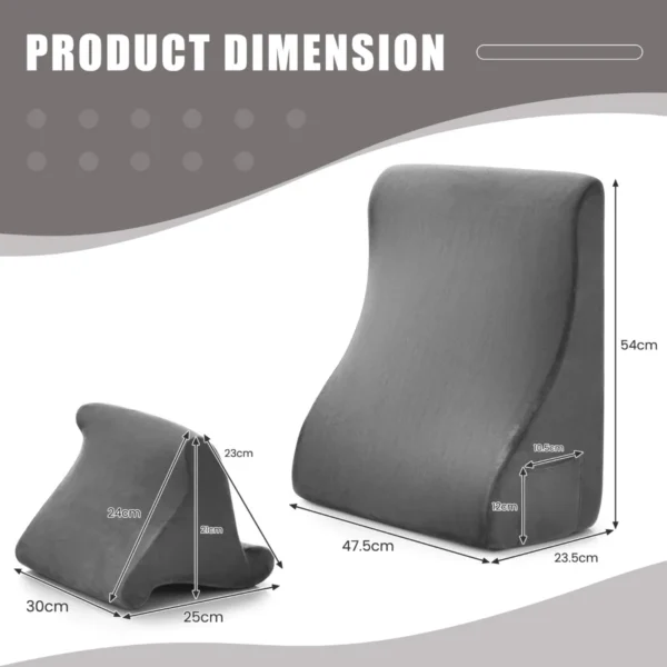 Wigkussenset verwijderbaar en wasbaar ergonomisch ontwerp nek/rug/been ondersteuning multi kinetisch combinatie kussen grijs 3