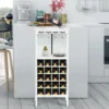 Wijnkast voor 20 flessen wijn fles organisator opslag plank weergeven houten wijnrek met glas hanger en fles houder wit 4