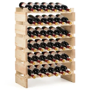 Wijnrek 36 flessen wijnrek met grote capaciteit houten wijnrek 63 x 28 x 85 cm 1