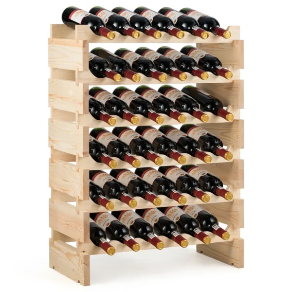 Wijnrek 36 flessen wijnrek met grote capaciteit houten wijnrek 63 x 28 x 85 cm 1