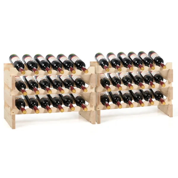 Wijnrek 36 flessen wijnrek met grote capaciteit houten wijnrek 63 x 28 x 85 cm 3