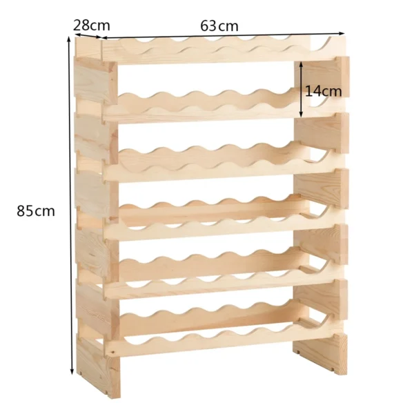Wijnrek 36 flessen wijnrek met grote capaciteit houten wijnrek 63 x 28 x 85 cm 4