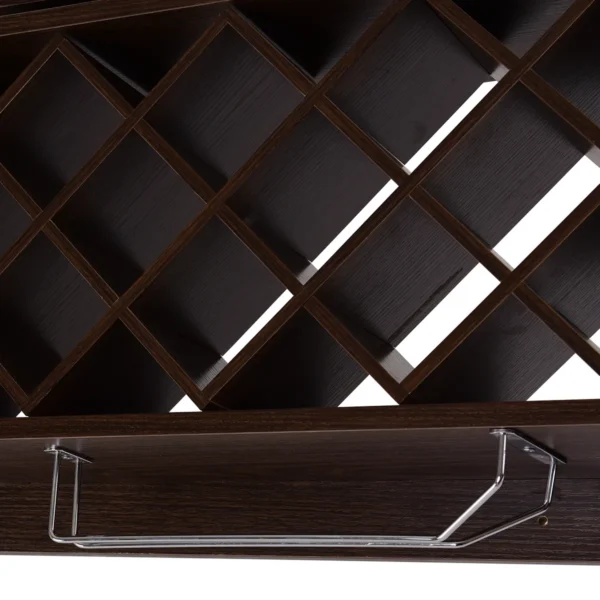 Wijnrek met wijnglashouder glazenrek flessenrek wijnstandaard flessenstandaard hangend wijnrek wijnfleshouder bruin 6