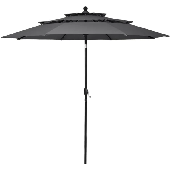 Windbestendig stabiel parasol 300 cm tuinparasol met zwengel knikbaar aluminium terrasparasol geventileerd uv bescherming zonwering 1