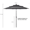 Windbestendig stabiel parasol 300 cm tuinparasol met zwengel knikbaar aluminium terrasparasol geventileerd uv bescherming zonwering 3