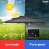 Windbestendig stabiel parasol 300 cm tuinparasol met zwengel knikbaar aluminium terrasparasol geventileerd uv bescherming zonwering 5