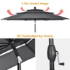 Windbestendig stabiel parasol 300 cm tuinparasol met zwengel knikbaar aluminium terrasparasol geventileerd uv bescherming zonwering 7