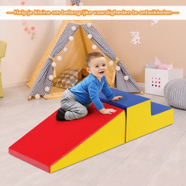 Zachte bouwstenen gigantische bouwstenen grote bouwstenen bouwstenen schuimbouwstenen rood en blauw 5