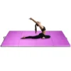 Zachte opvouwbare vloermat 240 x 116 x 5 cm fitnessmat gymnastiekmat met handgrepen en klittenband sportmat voor kinderen 2