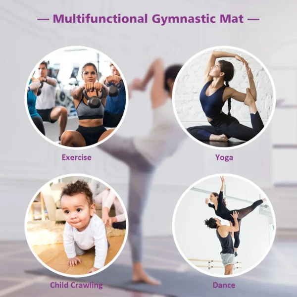 Zachte opvouwbare vloermat 240 x 116 x 5 cm fitnessmat gymnastiekmat met handgrepen en klittenband sportmat voor kinderen 5