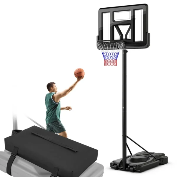 Zandzak voor basketbalkorfstandaard tot 136 kg zand verzwaarde grondanker voor mobiele basketbalmanden waterafstotend zwart 2