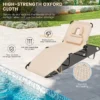 Zonneligstoel met gezichtsopening inklapbare ligstoel strandstoel ligstoel voor tuin en zwembad (beige) 4