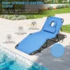 Zonneligstoel met gezichtsopening inklapbare ligstoel strandstoel ligstoel voor tuin en zwembad blauw 4