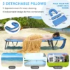 Zonneligstoel met gezichtsopening inklapbare ligstoel strandstoel ligstoel voor tuin en zwembad blauw 7