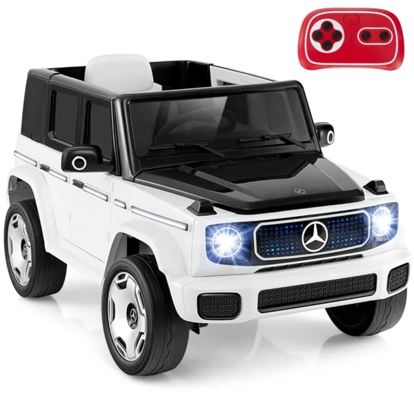 12V Mercedes-Benz Elektrische Kinderauto Met 2,4 G Afstandsbediening Koplamp Muziek En Claxon Elektrische Auto Voor Kinderen -Wit