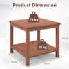 2 tier houten bijzettafel draagbare rechthoekige eindtafel met lattenbodem salontafel voor binnen en buiten voor thuis zwembad terras 3