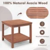 2 tier houten bijzettafel draagbare rechthoekige eindtafel met lattenbodem salontafel voor binnen en buiten voor thuis zwembad terras 4