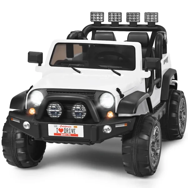 2-Zits Kinderauto Met Afstandsbediening 3 Versnellingen Elektrische Auto 123 X 80 X 80 Cm Wit