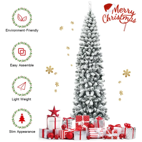 225 Cm Besneeuwde Kunstkerstboom Kerstboom Met Klapsysteem Voor Kerstdecoratie