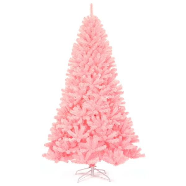225 Cm Roze Kunstkerstboom Scharnierende Sparren Volle Boom 100% Nieuw PVC Materiaal 1258 Takken Kersenbloesem Kleur