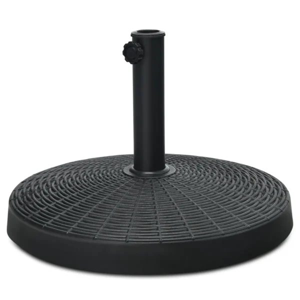 22kg Ronde Terrasparaplubak Hars Paraplubak Met Rotan Ontwerp Verstelbare Knop Waterdichte Paraplubak Eenvoudige Montage