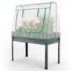 3 in 1 verhoogd tuinbed met kasafdekking en trellis metalen plantenbak op poten met drainagegaten voor klimplanten en bloemen 1