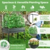 3 in 1 verhoogd tuinbed met kasafdekking en trellis metalen plantenbak op poten met drainagegaten voor klimplanten en bloemen 3