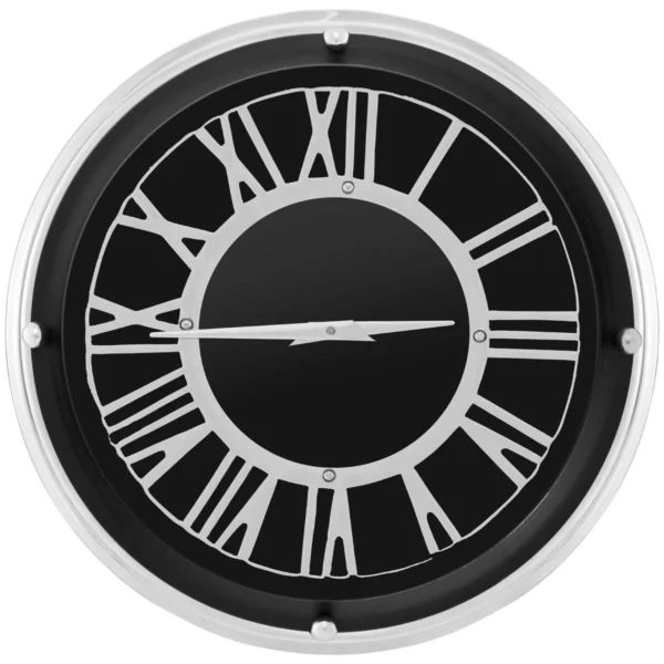 34,5 Cm Stille Wandklok Zilveren Frame Zilveren Romeinse Cijfers Glazen Kap Grote Moderne Decoratieve Wandklok Voor Thuis Kantoor