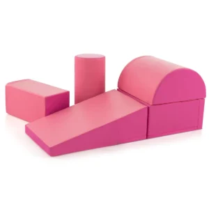 5-Delige Klim En Kruipactiviteitenspeelset Voor Kinderen Lichtgewicht Blokken Van Zacht Schuim Voor De Ontwikkeling-Roze
