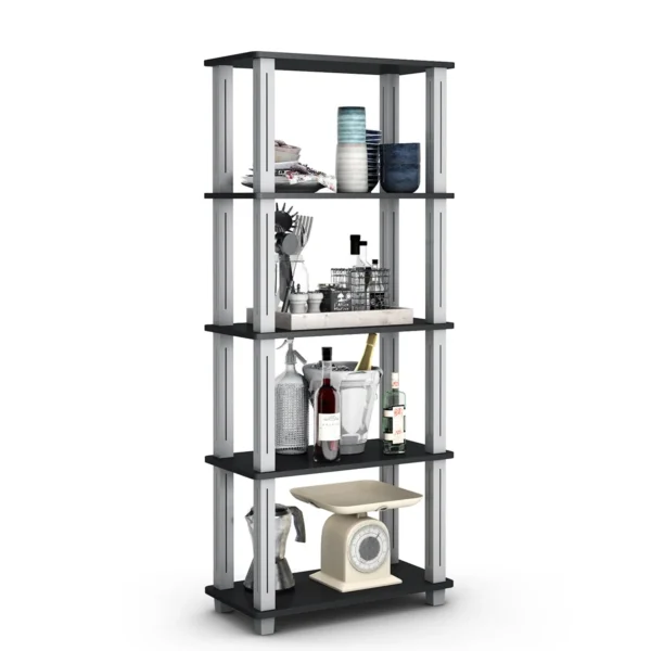 5-Lagen Opslagplank Ruimtebesparende Compacte Opslagorganisator Multifunctionele Planken Eenheid Display Rek Zwart