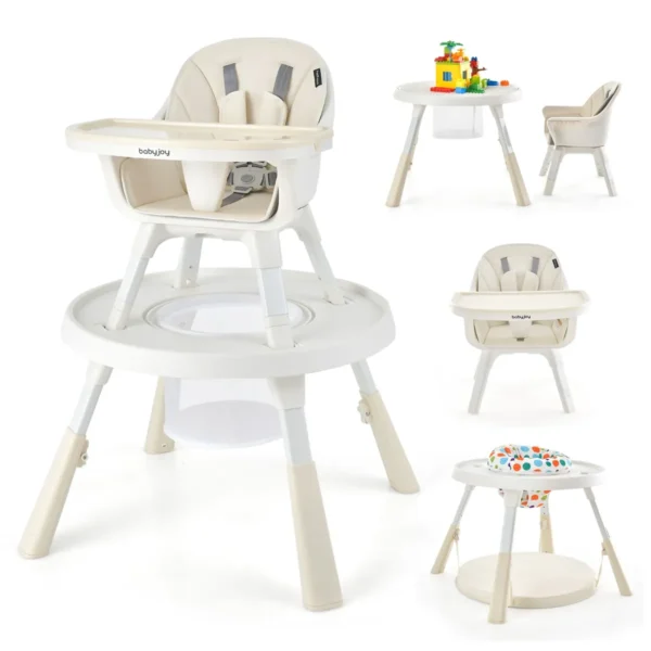 6-In-1 Hoge Stoel Voor Baby's In Hoogte Verstelbare Stoel Voor Babyvoeding Met 2-Lade Kinderen Tekenen Bouwblok Tafel En Stoel Set