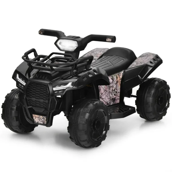 6 V Elektrische Kinderquad Mini Elektrische Quad Met Muziek Claxon En LED-Koplamp Kinderquad 2 Km/h Voor Peuters Vanaf 18 Maanden (Zwart)