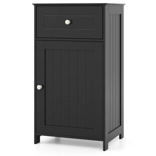 Badkamerkast met deur badkamerorganizer met verstelbare plank anti kantelvoorziening staande kast voor badkamer woonkamer 2